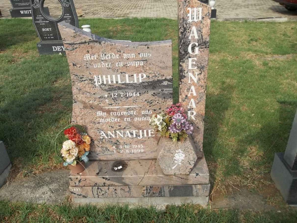 WAGENAAR Phillip 1944- &amp; Annatjie 1945-1999