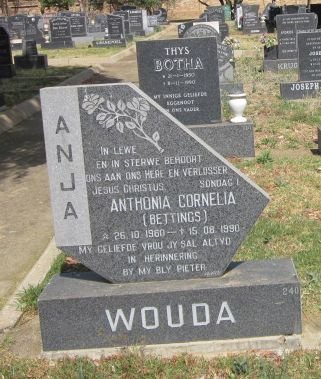 WOUDA Anthonia Cornelia nee BETTINGS 1960-1980