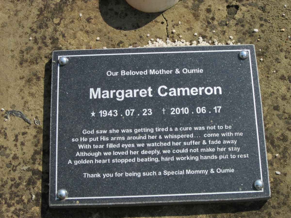 CAMERON Margaret 1943-2010
