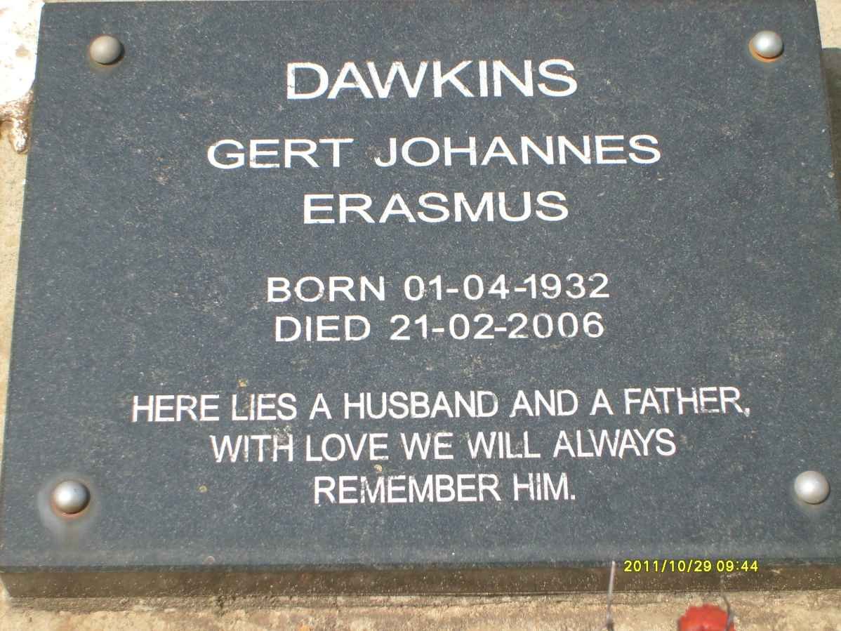 DAWKINS Gert Johannes Erasmus 1932-2006