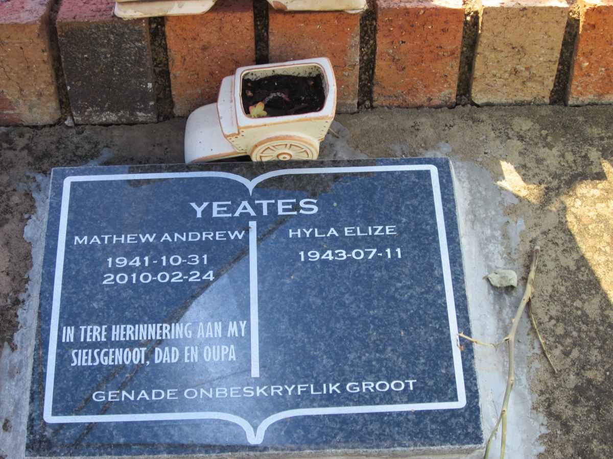 YEATS Mathew Andrew 1941-2010 &amp; Hyla Elize 1943-