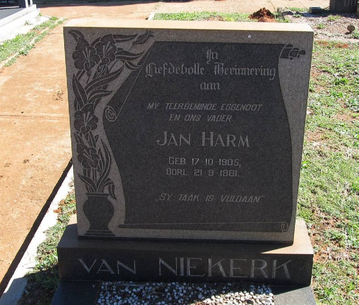 NIEKERK Jan Harm, van 1905-1961