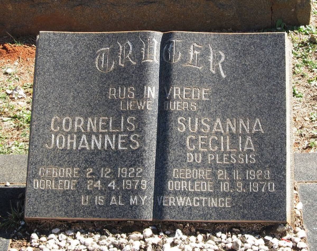TRUTER Cornelius Johannes 1922-1979 &amp; Susanna Cecilia DU PLESSIS 1928-1970