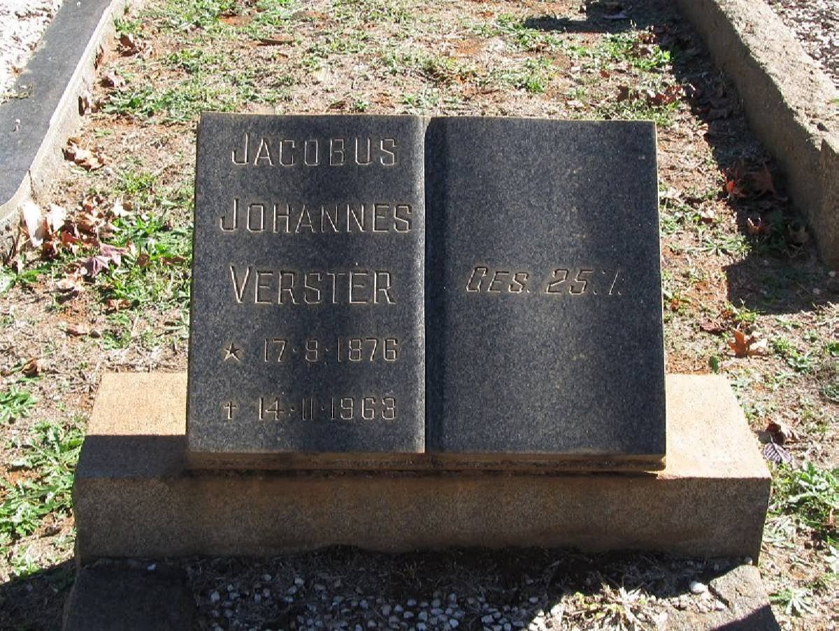 VERSTER Jacobus Johannes 1876-1963