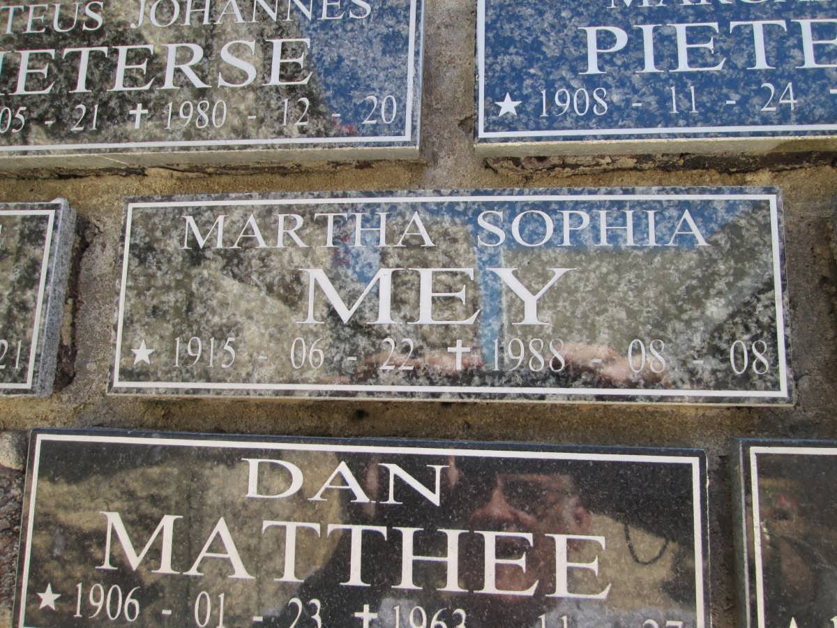MEY Martha Sophia 1915-1988
