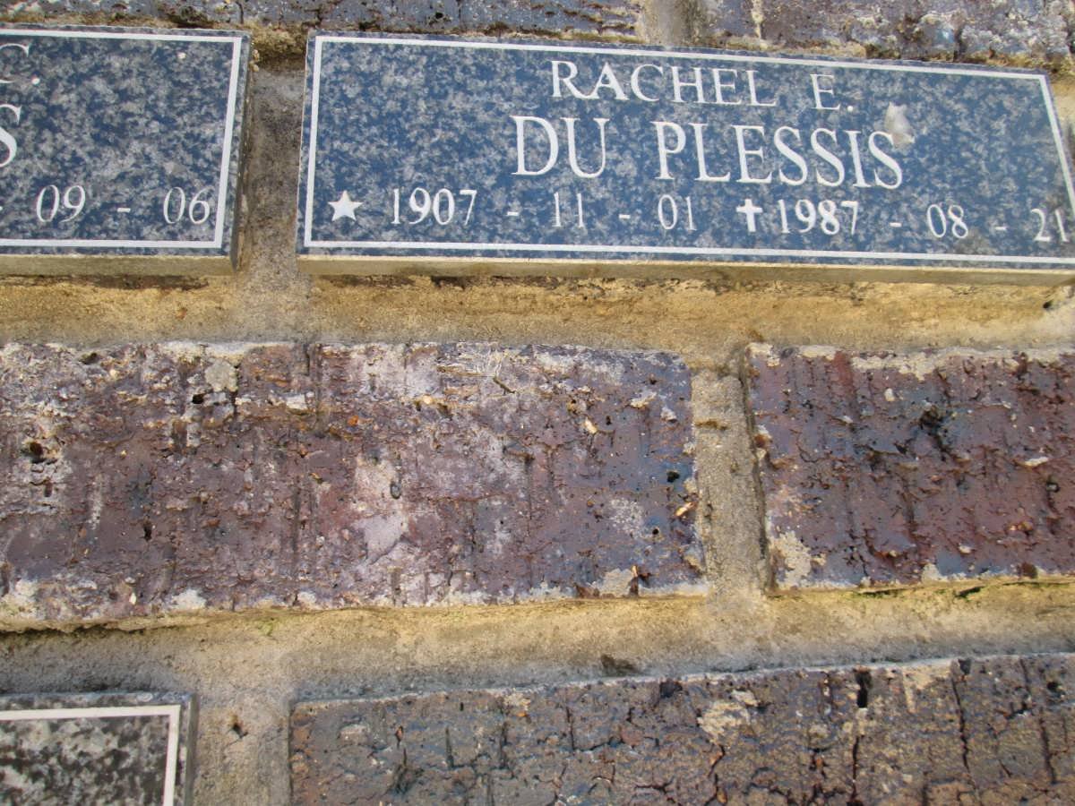 PLESSIS Rachel E, du 1907-1987