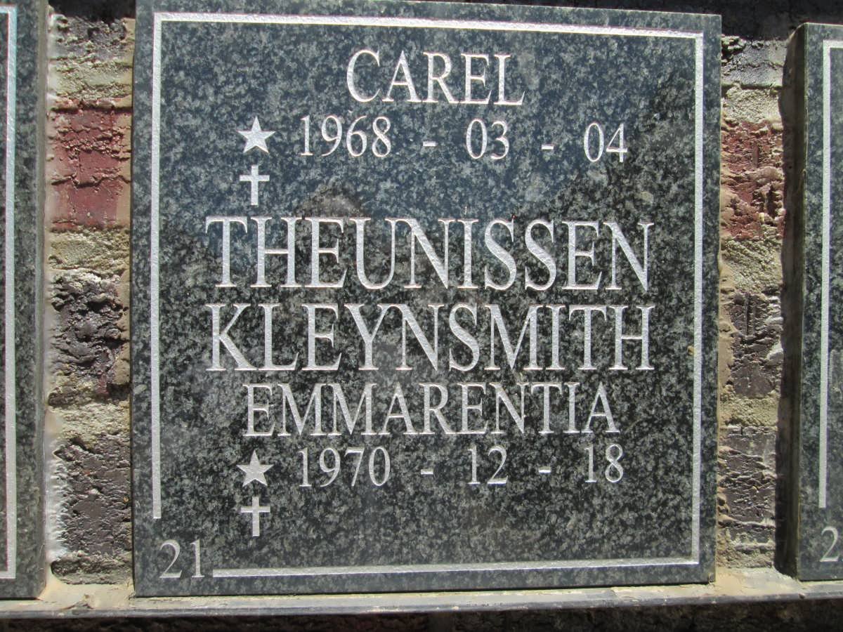 KLEYNSMITH Carel Theunissen 1968- &amp; Emmarentia 1970-