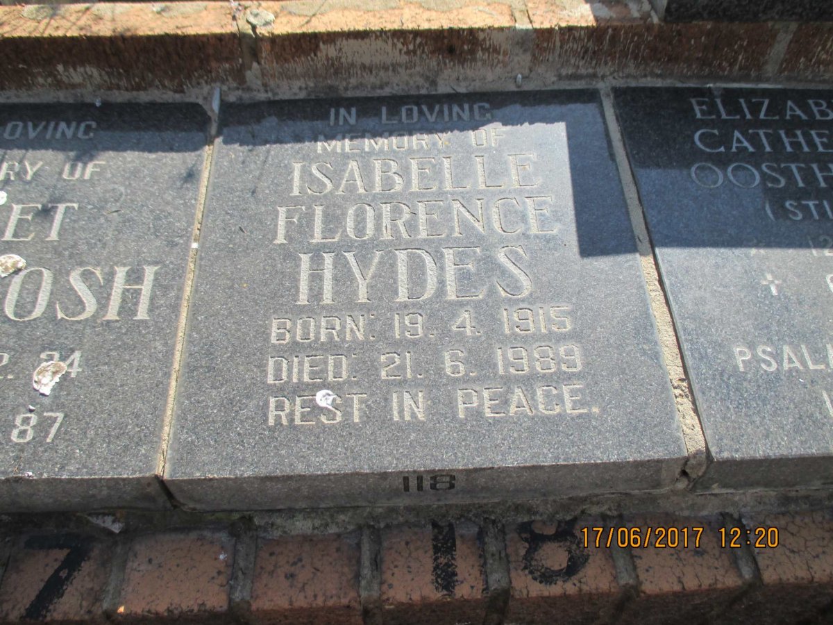 HYDES Isabelle Florence 1915-1989