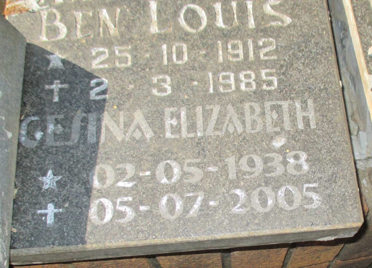 ? Ben Louis 1912-1985 :: ? Gesina Elizabeth 1938-2005