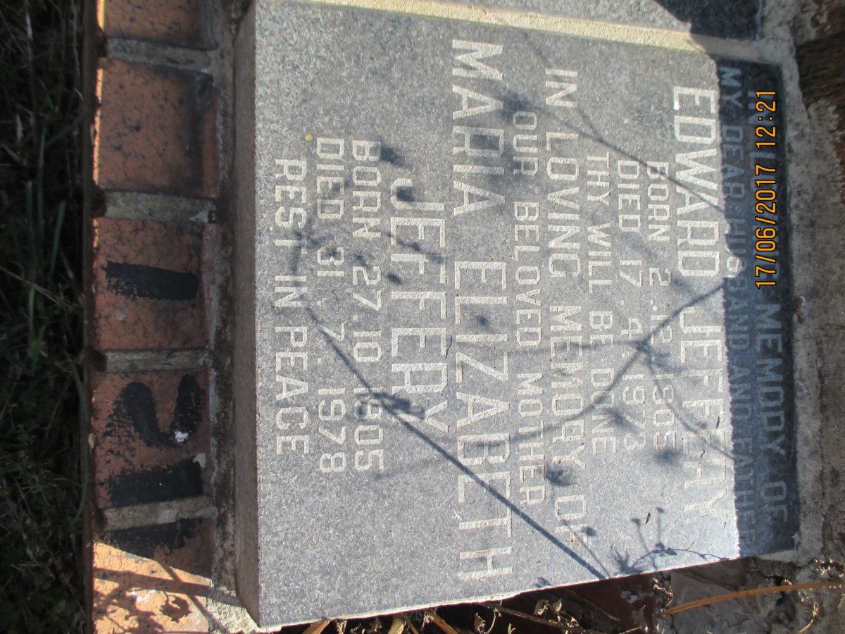 JEFFERY Edward 1905-1973 &amp; Maria Elizabeth 1905-1978