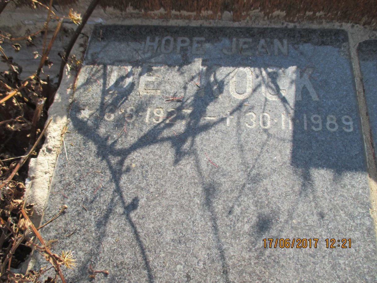 KOCK Hope Jean, de 1927-1989
