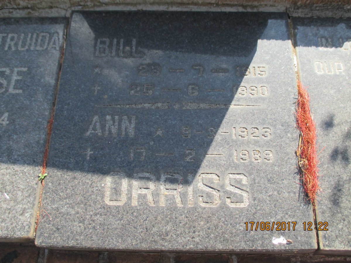 ORRISS Bill 1915-1990 &amp; Ann 1923-1989