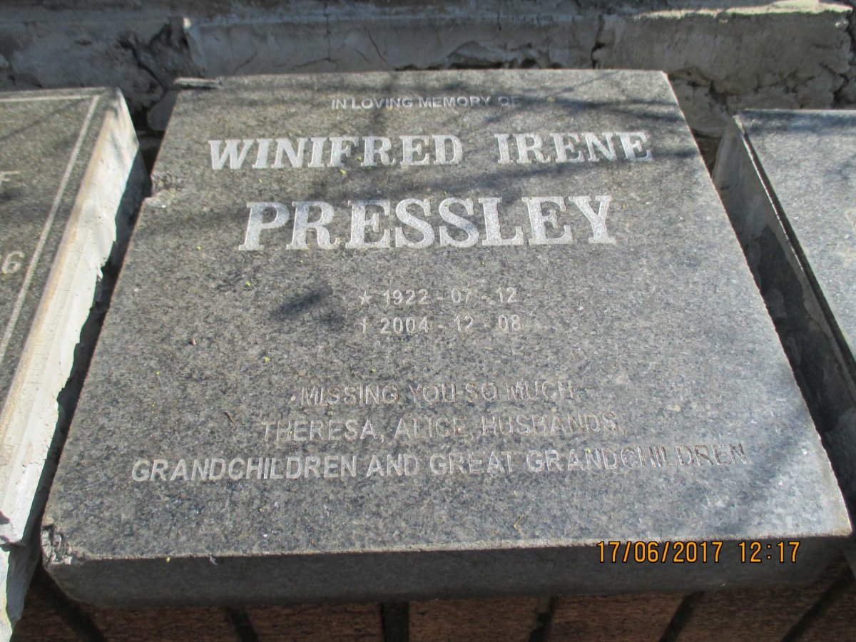 PRESSLEY Winifred Irene 1922-2004