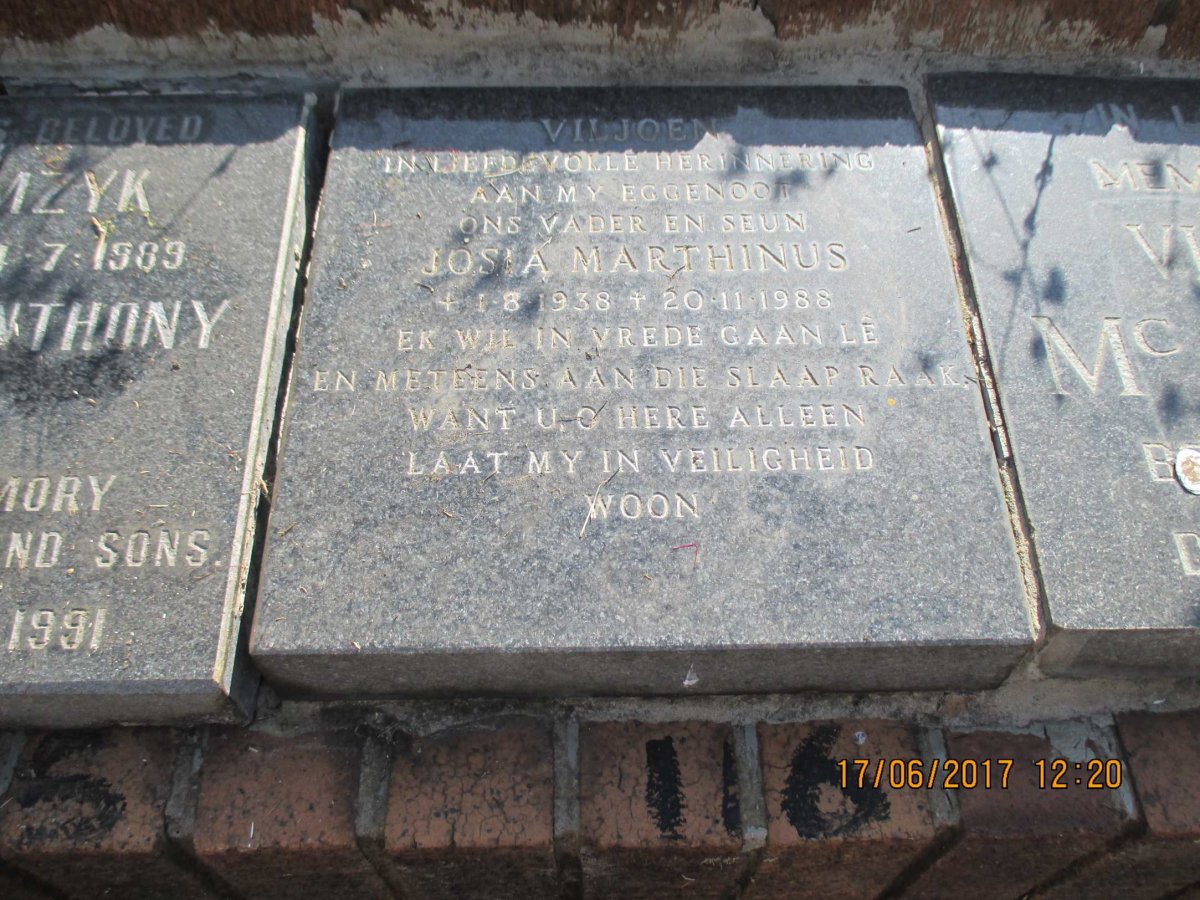 VILJOEN Josia Marthinus 1938-1988
