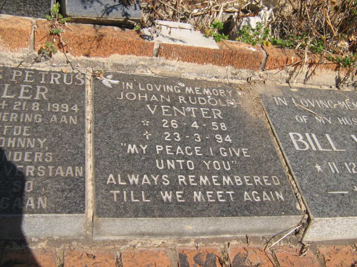 VENTER Johan Rudolph 1958-1994