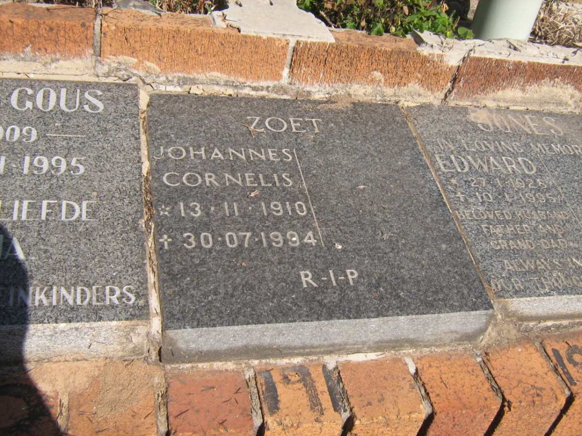 ZOET Johannes Cornelis 1910-1994