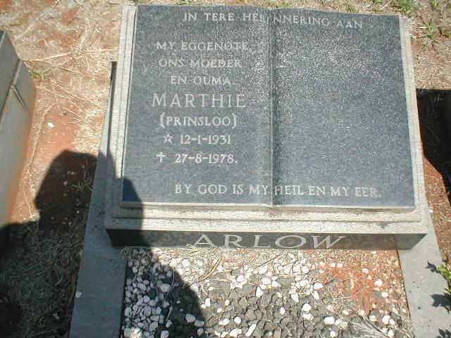 ARLOW Marthie nee PRINSLOO 1931-1978