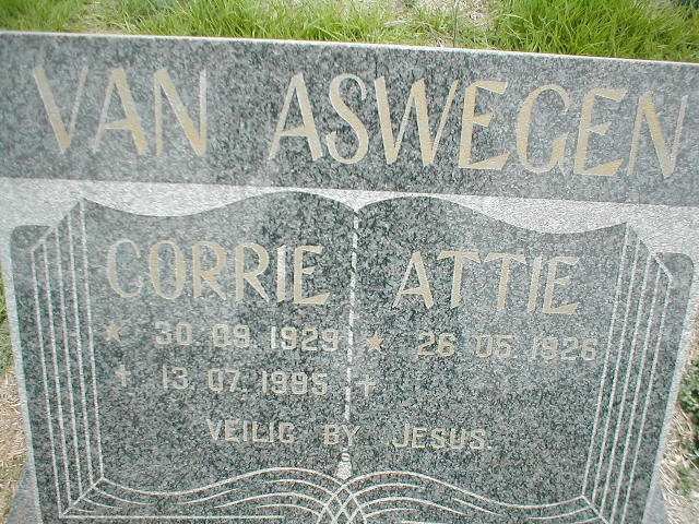 ASWEGEN Attie, van 1926-  &amp; Corrie 1929-1995