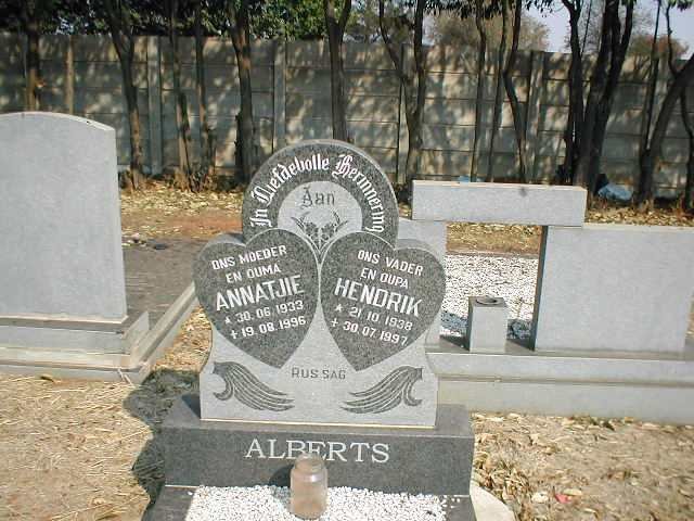 ALBERTS Hendrik 1938-1997 &amp; Annatjie 1933-1996
