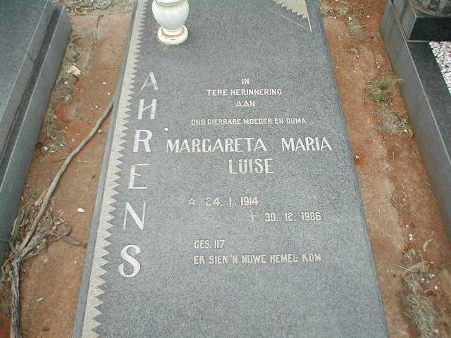 AHRENS Margareta Maria Luise 1914-1986