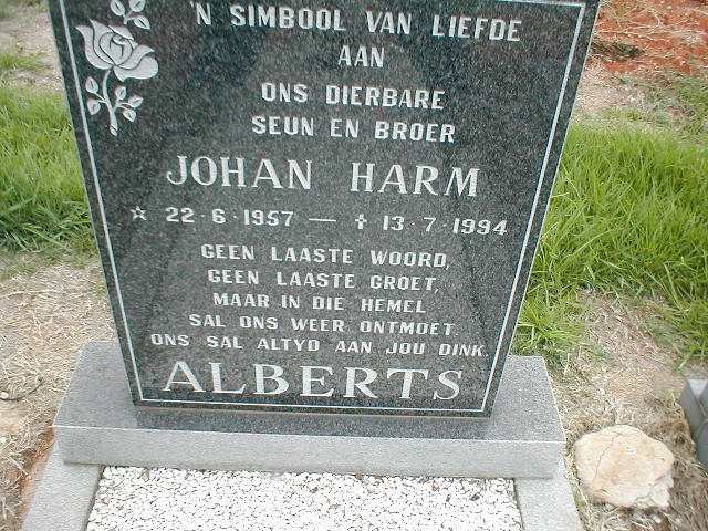 ALBERTS Johan Harm 1957-1994