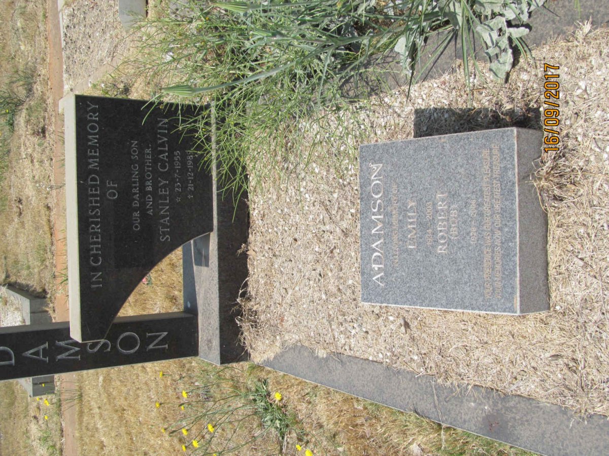 ADAMSON Robert 1928-2008 &amp; Emily 1934-2003 :: ADAMSON Stanley Calvin 1955-1989