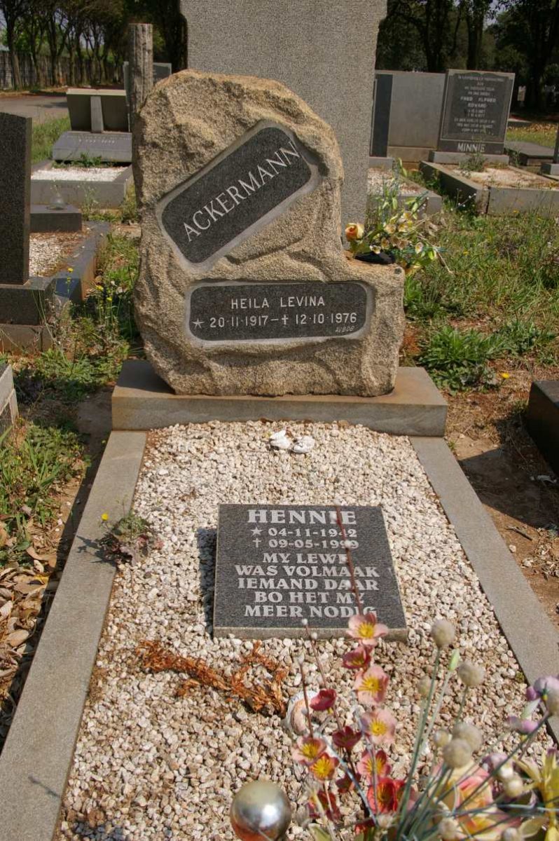 ACKERMANN Heila Levina 1917-1976 :: ACKERMANN Hennie 1942-1999