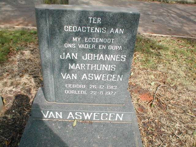 ASWEGEN Jan Johannes Marthunis, van 1913-1977