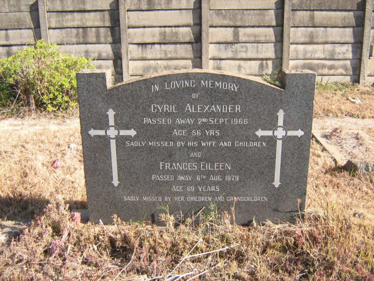ALEXANDER Cyril -1966 &amp; Frances Eileen -1979