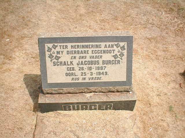 BURGER Schalk Jacobus 1887-1949