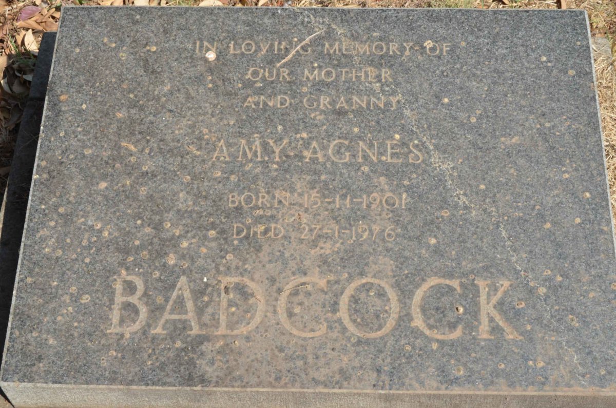 BADCOCK Amy Agnes 1901-1976