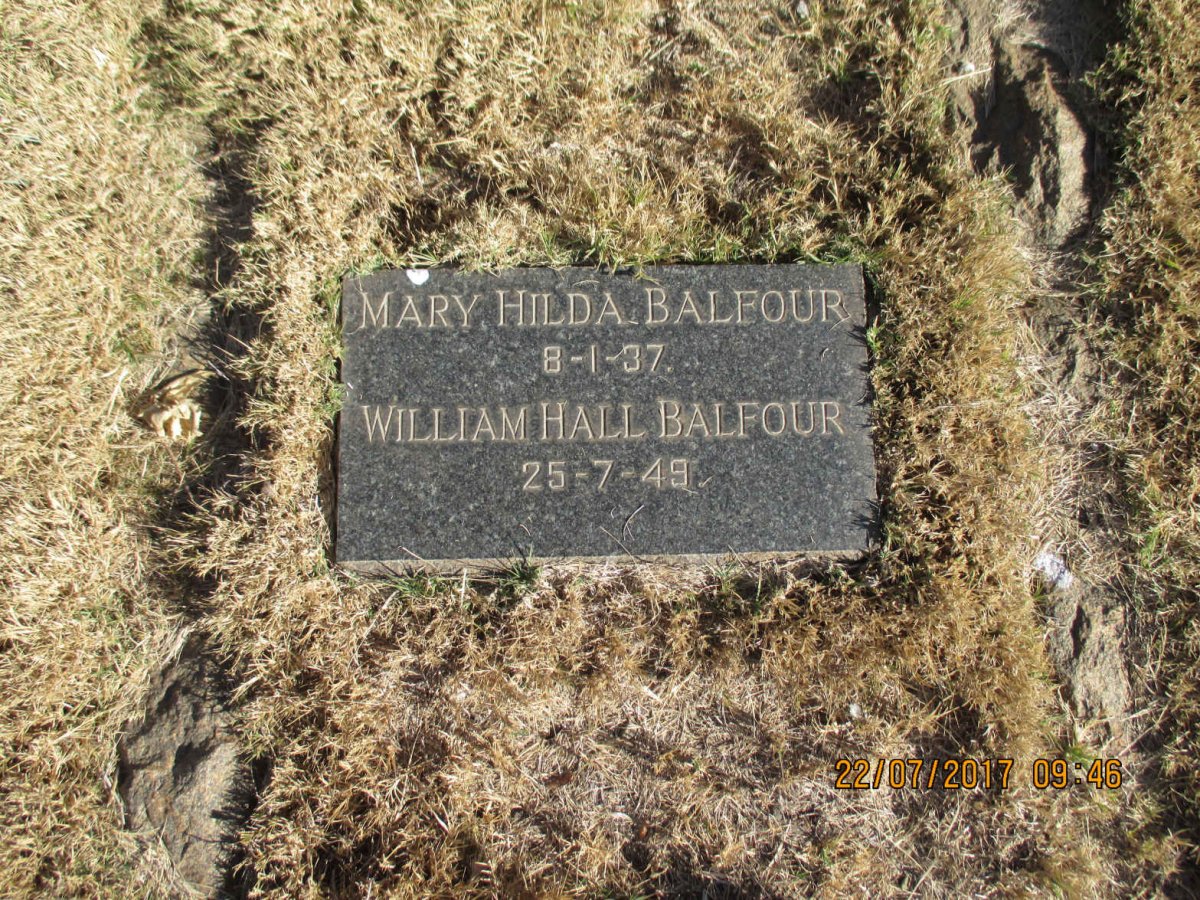 BALFOUR William Hall -1949 &amp; Mary Hilda -1937