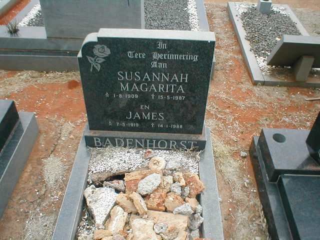 BADENHORST James 1919-1988 &amp; Susannah Magarita 1909-1987