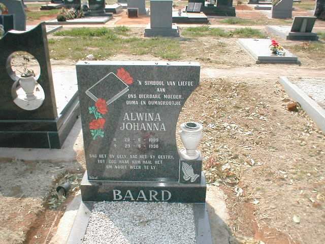 BAARD Alwina Johanna 1909-1996