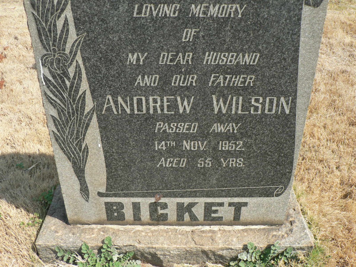 BICKET Andrew Wilson -1952