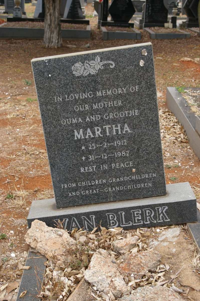 BLERK Martha, van 1912-1982