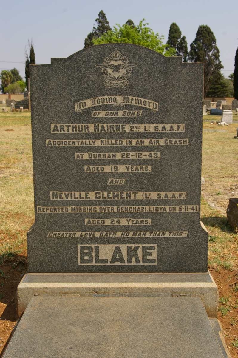 BLAKE Arthur Nairne -1943 :: BLAKE Neville Clement - 1941