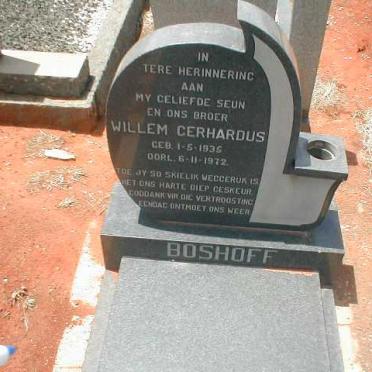 BOSHOFF Willem Gerhardus 1935-1972