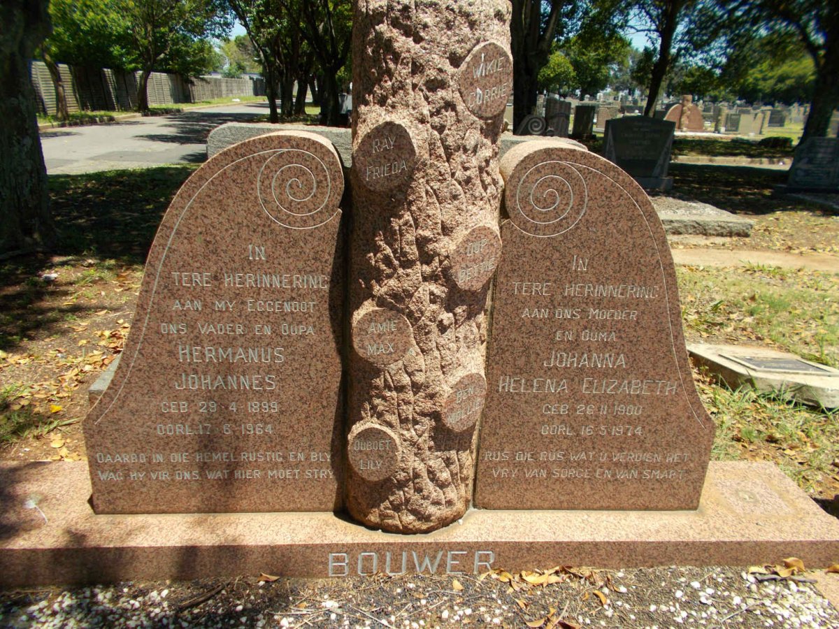 BOUWER Hermanus Johannes 1899-1964 &amp; Johanna Helena Elizabeth 1900-1974