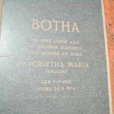 BOTHA Magrietha Maria nee KRUGER 1907-1974