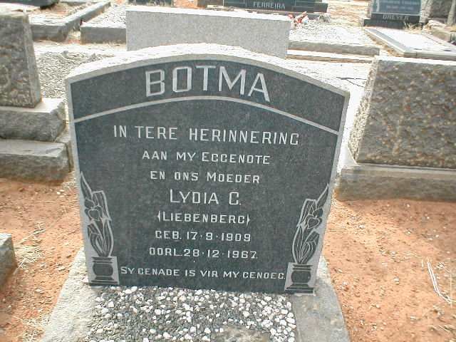 BOTMA Lydia C. nee LIEBENBERG 1909-1967