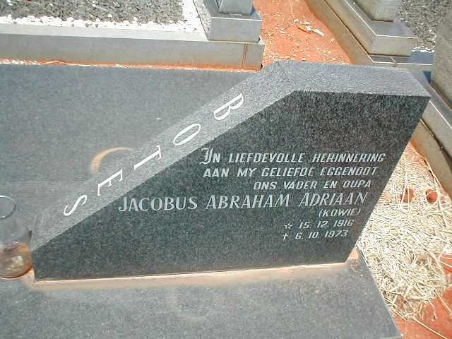 BOTES Jacobus Abraham Adriaan 1916-1973