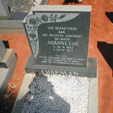 CHAPMAN Mannetjie 1933-1977