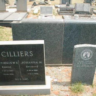CILLIERS Marthinus W.A 1883-1956 &amp; Johanna M. WILMANS 1886-1956 :: CILLIERS M.W.A. -1946