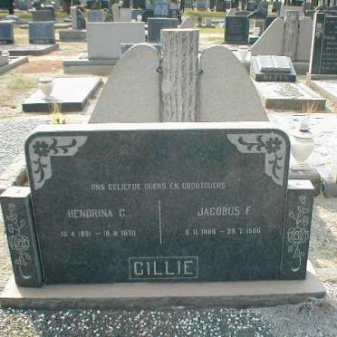 CILLIE Jacobus F. 1886-1966 &amp; Hendrina C. 1891-1970