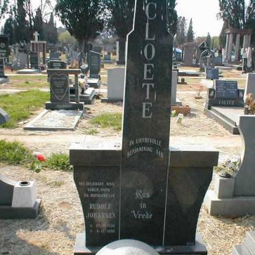 CLOETE Rudolf Johannes 19??-19??