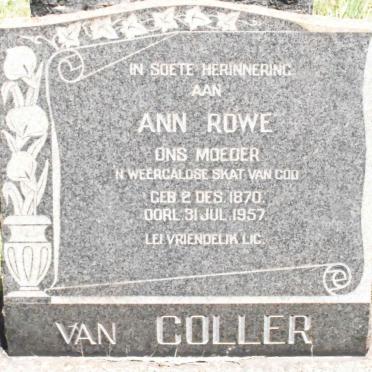 COLLER Ann Rowe, van 1870-1957