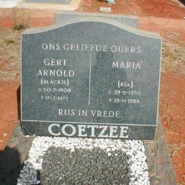 COETZEE Gert Arnold 1909-1977 &amp; Maria 1920-1988