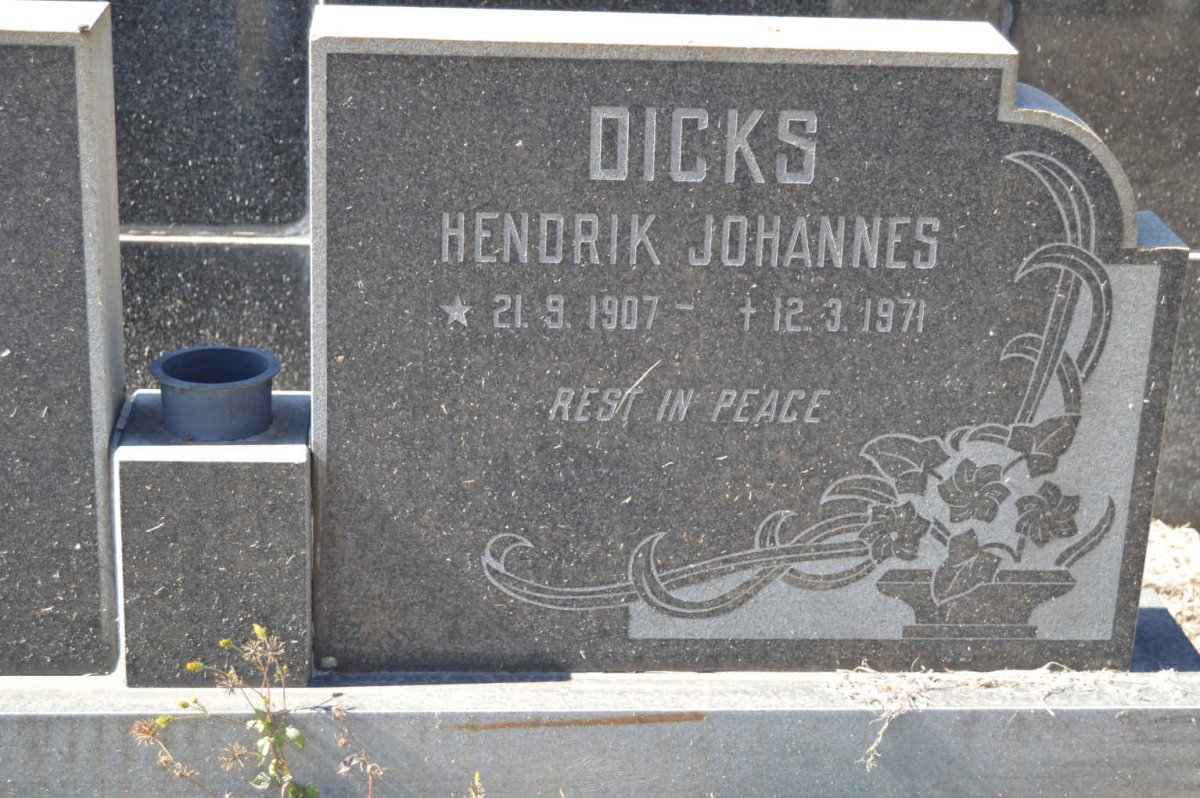 DICKS Hendrik Johannes 1907-1971
