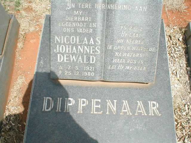 DIPPENAAR Nicolaas Johannes Dewald 1921-1980